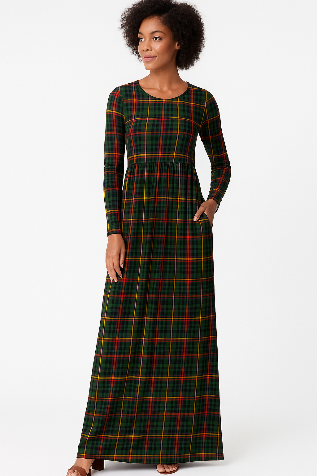 Women's Long Sleeve Loose Plain Maxi Dresses Casual Long Dresses with Pockets