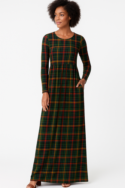 Women's Long Sleeve Loose Plain Maxi Dresses Casual Long Dresses with Pockets