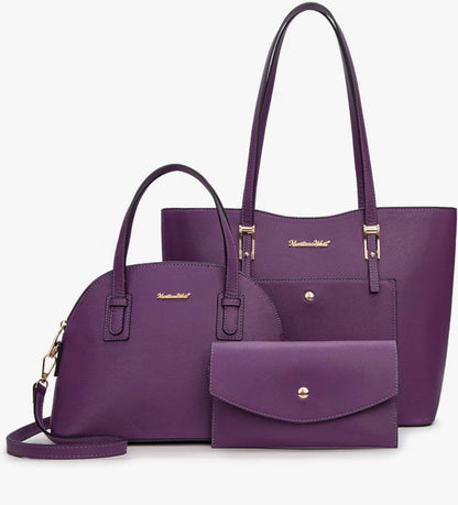 Women’s 3PCS Purses for Women Tote Bag and Wallet Set Shoulder Satchel Handbags
