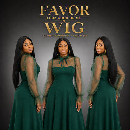 Favor Look Good On Me, Wig-36 Inch Bone Straight Super Long length Wig Lace Front Wigs Middle Center Part Wig for Black Women Realistic Hairline Heat Resistant Synthetic Wig  (36 Inch, 1-Jet Black)
