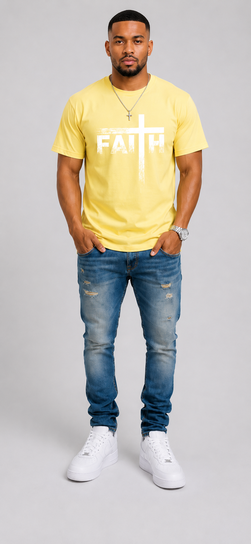 Christian T-Shirts-Faith & Cross Christian T-Shirts -Faith T-Shirt 100% Heavy Cotton T Shirts