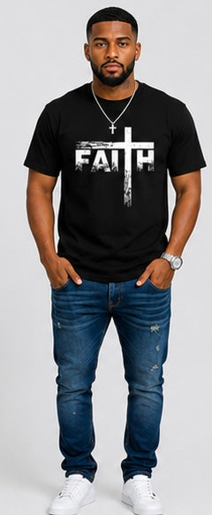 Christian T-Shirts-Faith & Cross Christian T-Shirts -Faith T-Shirt 100% Heavy Cotton T Shirts