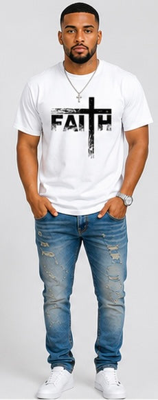Christian T-Shirts-Faith & Cross Christian T-Shirts -Faith T-Shirt 100% Heavy Cotton T Shirts