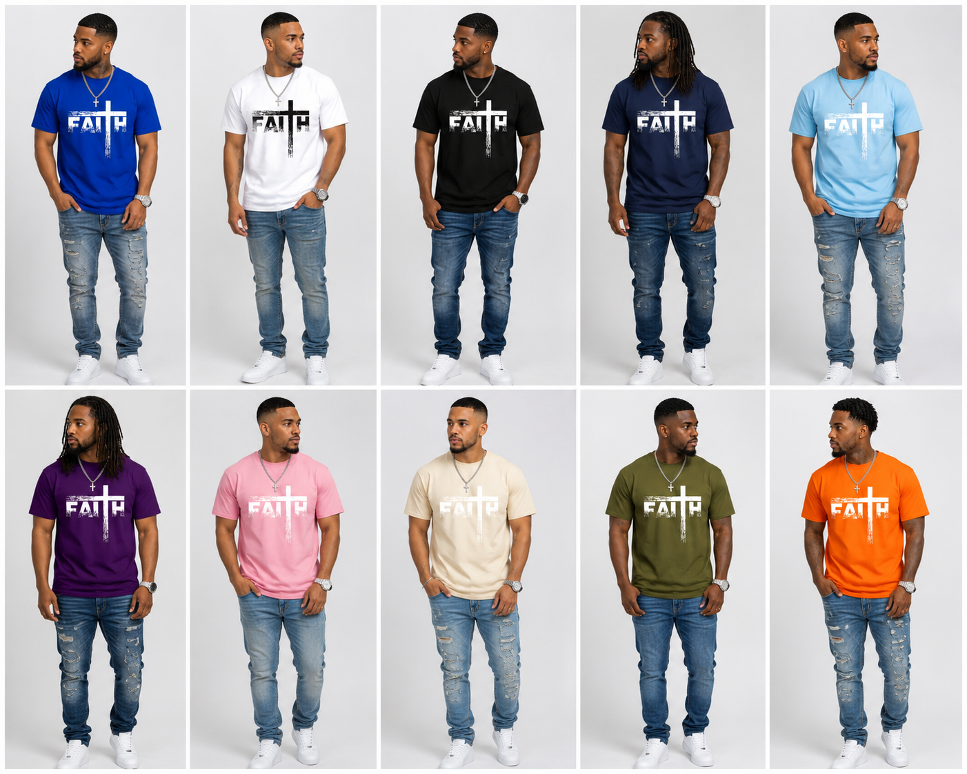 Christian T-Shirts-Faith & Cross Christian T-Shirts -Faith T-Shirt 100% Heavy Cotton T Shirts