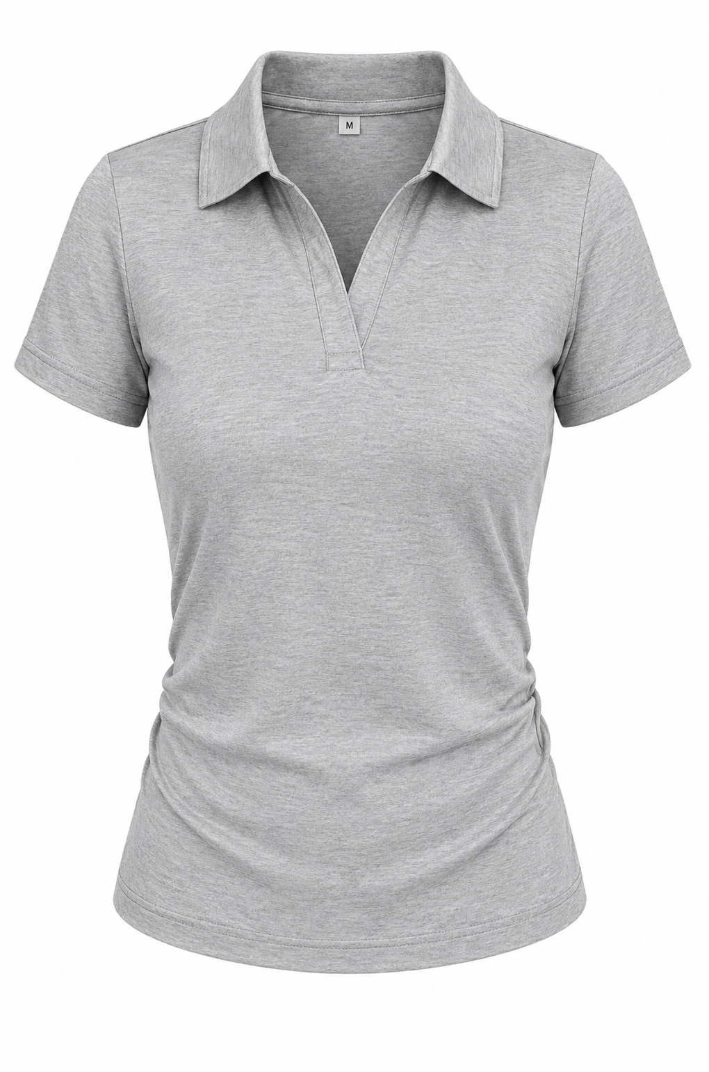 Women's Solid Color Polo Collar Short Sleeve Casual-  T-Shirt