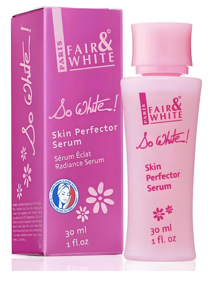 FAIR & WHITE So White Skin Brightening Serum 30ml - For Face, Elbows Knees, Feet - with Kojic Acid and Castor Oil