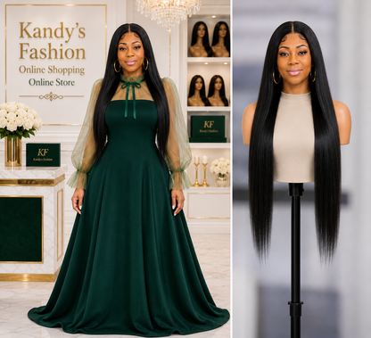 Favor Look Good On Me, Wig-36 Inch Bone Straight Super Long length Wig Lace Front Wigs Middle Center Part Wig for Black Women Realistic Hairline Heat Resistant Synthetic Wig  (36 Inch, 1-Jet Black)
