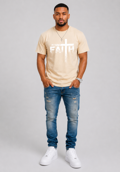 Christian T-Shirts-Faith & Cross Christian T-Shirts -Faith T-Shirt 100% Heavy Cotton T Shirts