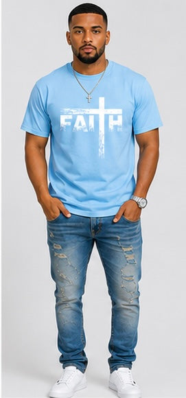 Christian T-Shirts-Faith & Cross Christian T-Shirts -Faith T-Shirt 100% Heavy Cotton T Shirts