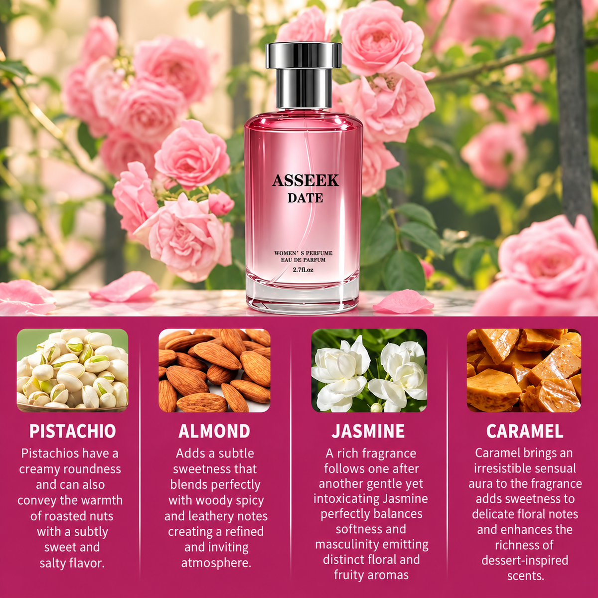 Kandy’sFashion: Women's Perfume, Long Lasting Fragrance For Women, Floral And Fruity Scented Perfume, Daily Fragrance,2.71oz(80ml) Cosmetics Pink Y Ara Perfume Perfume Amber Rouge Rose Y Ara Perfume Penhaligon Halfeti Perfume Berries
