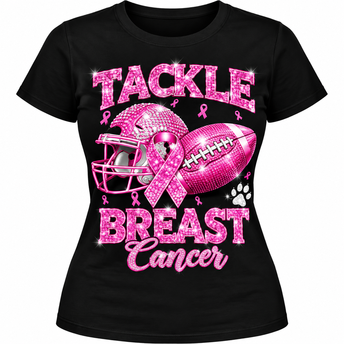 100% Cotton Women’s Breast Cancer Awareness Graphic T-Shirt – Round Neck, Short Sleeve, Relaxed Fit, Casual & Stylish Everyday Wear.