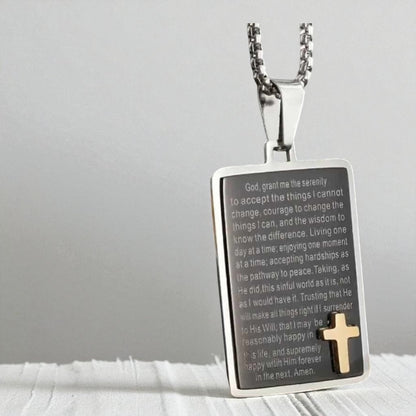 Serenity Prayer Cross Necklace