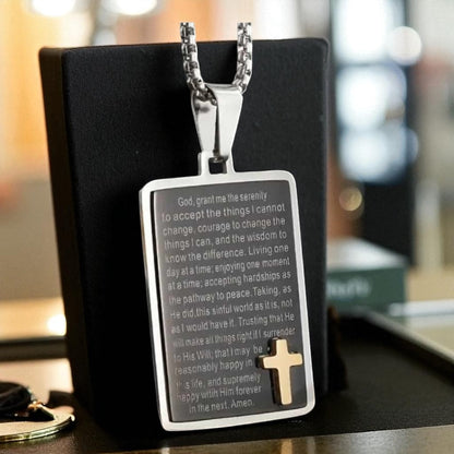 Serenity Prayer Cross Necklace