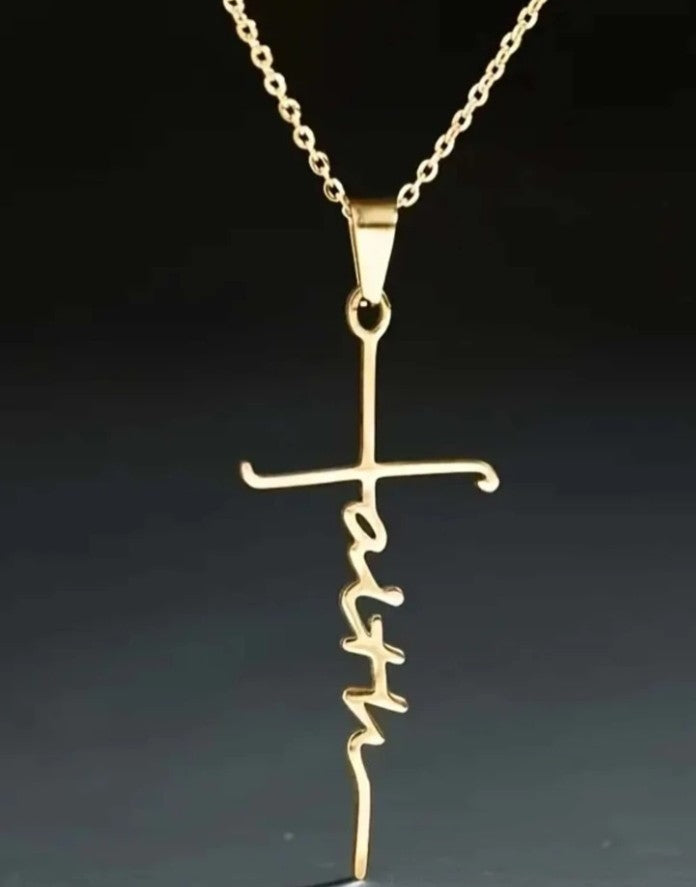 Gold and Silver Faith Necklace