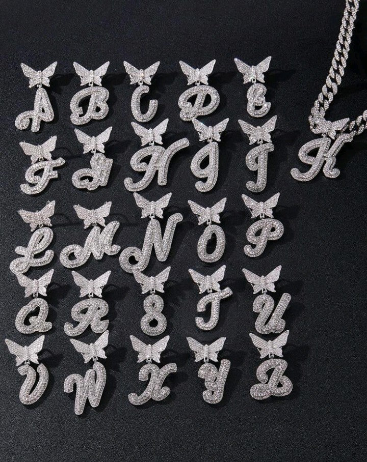 Letter M alphabet necklace