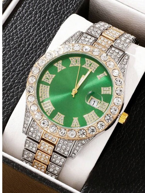 Icy Rhinestone Decor Quartz Watches