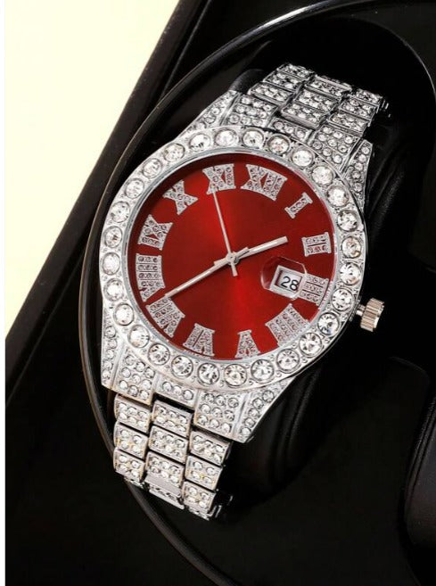 Icy Rhinestone Decor Quartz Watches