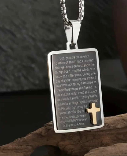 Serenity Prayer Cross Necklace