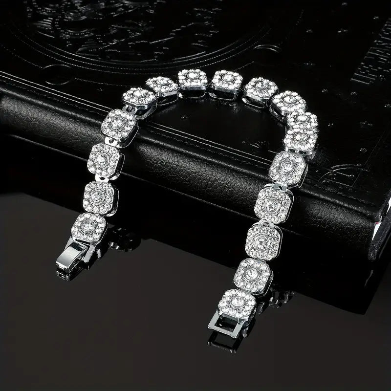 1pc Iced Out Shiny Rhinestone Bracelet