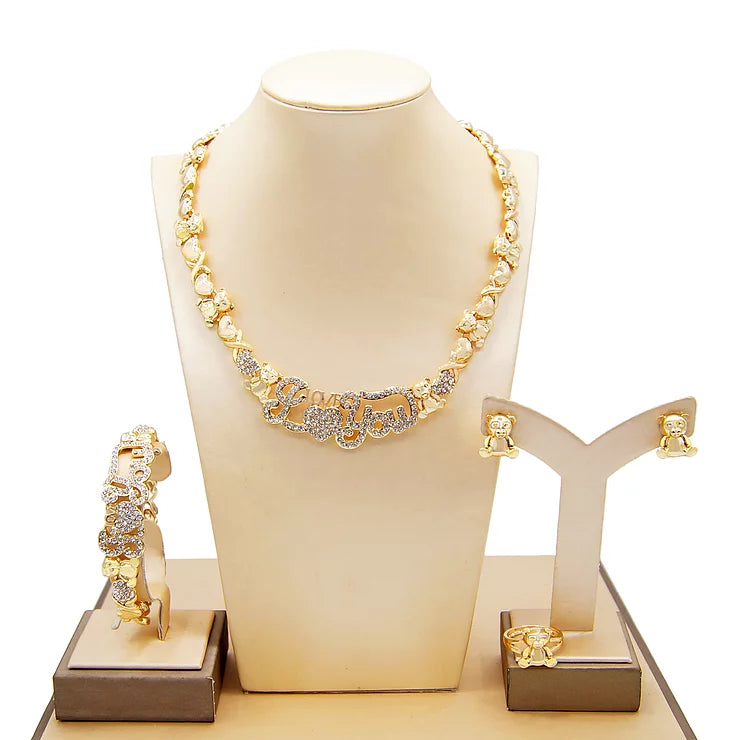 I Love You Bears Jewelry Set 18K Gold-Filled