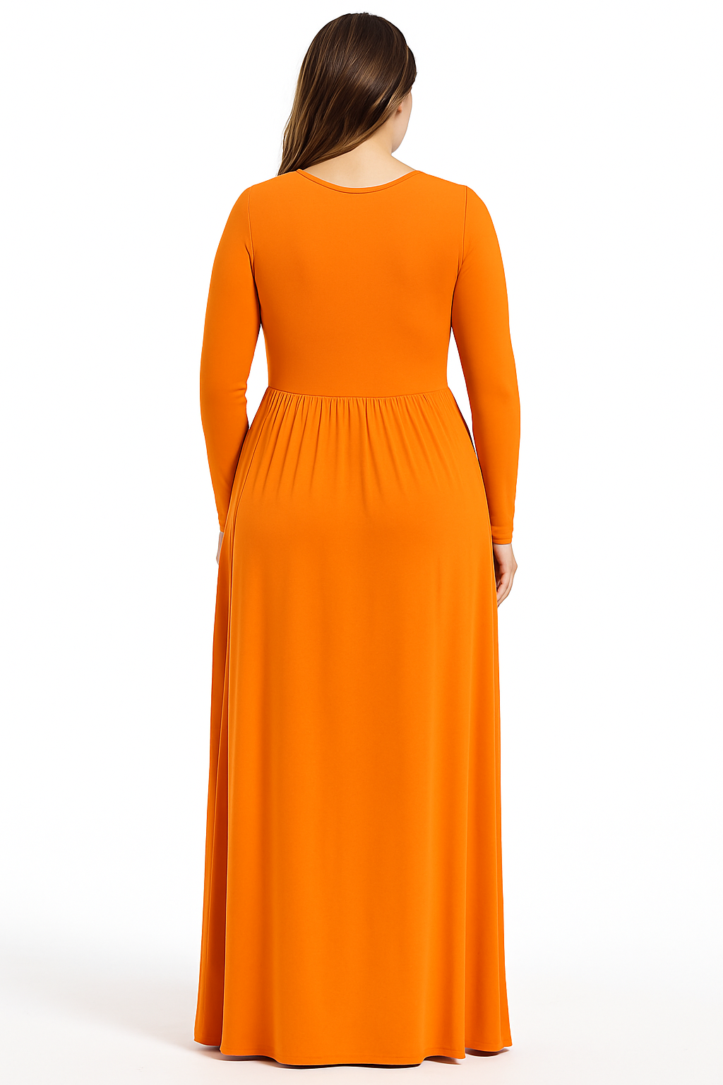 Women's Long Sleeve Loose Plain Maxi Dresses Casual Long Dresses with Pockets